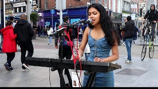 quotBlinding Lightsquot on Grafton Street with Brinda Irani The Weeknd cover [upl. by Nalliuq]