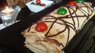 Brazo de gitano relleno de crema sin lactosa  Custard Cake Roll lactosefree [upl. by Isman]