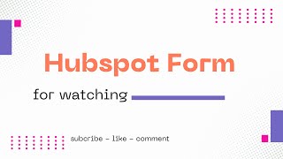 How To Create A HubSpot Form [upl. by Suivatra]