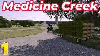 Medicine creek fs22  1 Hour of mowing grass and baling  Game sounds 15x speed [upl. by Amasa]