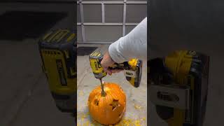 I LIKE DRILLING PUMPKIN 🎃 😂💪 shortsfeed pumpkin drilling fun satisfying [upl. by Strickler]