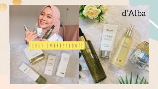 Review First Impression pake Skincare Korea bagus gak ya  dAlba  KeeRun [upl. by Treb116]