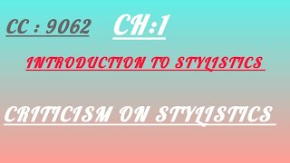 Criticism on Stylistics 9062 englishliteraturewithmahr englishlitreturelectures stylistcs [upl. by Sorce]