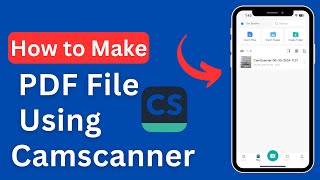 How To Make Pdf File Using Camscanner  Camscanner Se Pdf Kaise Banaye [upl. by Anailli]