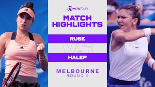 ElenaGabriela Ruse vs Simona Halep  2022 Melbourne Summer Set Round 2  WTA Match Highlights [upl. by Vijnas]