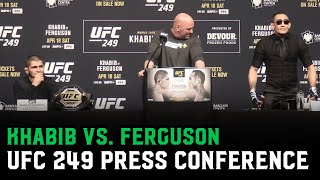 Khabib Nurmagomedov and Tony Ferguson argue about street fighting  UFC 249 Press Conference Full [upl. by Ranie]