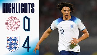 Malta 04 England  Trent AlexanderArnold Scores From Midfield 🤩  Highlights  England [upl. by Myca783]