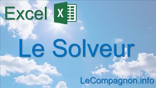 Excel  Le Solveur [upl. by Anoiuq]