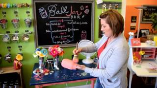 Painting Ball Jars With Debis Design Diary DIY Chalk Type Paint [upl. by Ecyle]