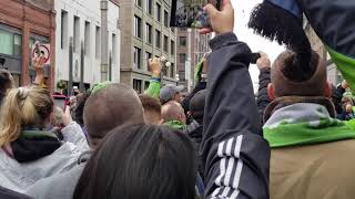 SEATTLE SOUNDERS March to Centurylink Stadium MLS Cup Soccer [upl. by Ardnuasak]