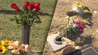 Grave Robbers Target Bronze Flower Vases at Cemetery [upl. by Amaty355]