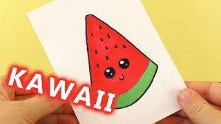 WASSERMELONE DIY KAWAII zeichnen  süße WATERMELON selber machen  Malen für Kinder [upl. by Eiba967]