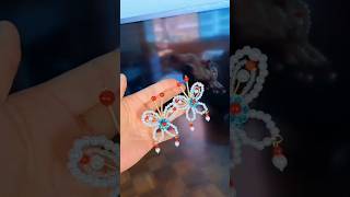 Combining filigree and beading techniqueshairpin handmadediybeadhairpin ancienthair accessories [upl. by Conn563]