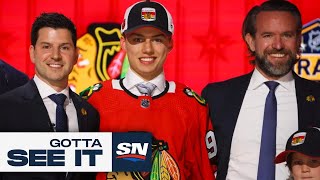 GOTTA SEE IT Blackhawks Select Connor Bedard First Overall In 2023 NHL Draft [upl. by Emelda]