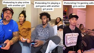 Boyfriend Pretending To Play Online With Another Girl Prank Tiktok Compilation [upl. by Nelyak]