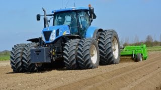 New Holland T7030 met AVR GEForce 8 rijenfrees  Franzen Landbouw [upl. by Stretch]