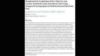 Morphometric Evaluation of Vertebral Canal and Spinal Cord in Healthy Cats [upl. by Arnoldo]