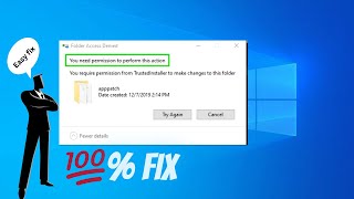 Easy fix you need permission to perform this action windows 1011 [upl. by Nuy]