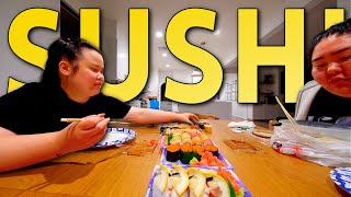 SUSHI MUKBANG 먹방 Spicy Tuna Roll  Salmon Roll  Shrimp Roll  Scallop Roll Eating Show SO GOOD [upl. by Casteel]