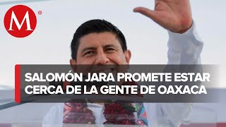 Salomón Jara promete gobierno itinerante en Oaxaca y trabajar 16 horas al día [upl. by Udele463]