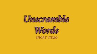 unscramble words  jumble words name of occupation [upl. by Frum938]