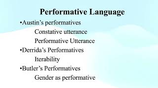 Performative Language [upl. by Woodie711]