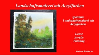 Landschaftsmalerei mit Acrylfarben auf Makulaturtapete 80g  geeignet für Anfänger [upl. by Dachy]