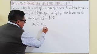 MATEMÁTICA FINANCIERA DESCUENTO SIMPLE Tipo ComercialTasa de Interés [upl. by Tabatha]