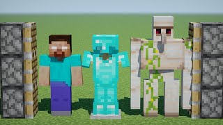 x101 iron golems and HEROBRINE and x200 diamond armors combined in minecraft [upl. by Enehpets]