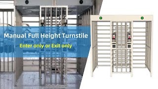 STXtek Manual Push Open Full Height Turnstile Enter only or Exit only [upl. by Anirazc]