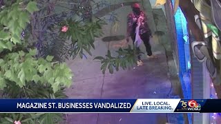 NOPD investigating vandalism on Magazine Street [upl. by Eeleimaj]