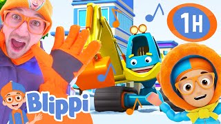 Blippis Snowy Excavator Music Video Excavator Videos for Kids [upl. by Alverta]