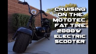 Cruising On The MotoTec 2000w Fat Tire Electric Scooter [upl. by Ynohtona214]