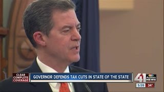 Gov Brownback defends tax cuts in the State of the State address [upl. by Lonna230]