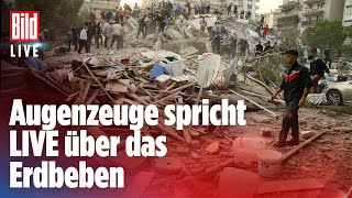 🔴 TsunamiAlarm im Mittelmeer Augenzeuge spricht LIVE über das Erdbeben in Izmir [upl. by Lleneg]