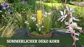 Sommerlicher Blütenzauber im Korb Gaura mit Kerze als TischHighlight [upl. by Vaules]