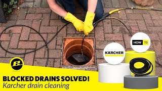 How to Unblock a Drain Karcher Drain Cleaning Kit Accessory [upl. by Halilad]