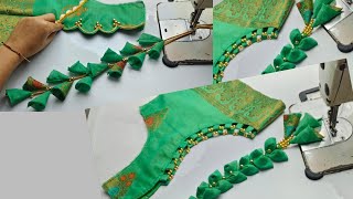 Green colour ke 2 sbse popular blouse designs [upl. by Oryaj]