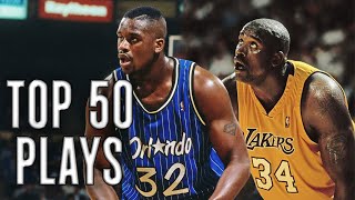 Shaquille ONeal TOP 50 CAREER PLAYS [upl. by Lig]