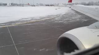 Norwegian 737800 ROARING Winter Takeoff from Oslo [upl. by Llenna]