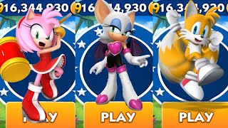 Sonic Dash  Paladin Amy vs Rouge vs Tails  All Characters Unlocked  Gameplay [upl. by Reahard]