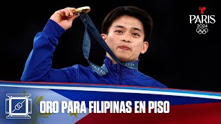 Carlos Yulo de Filipinas sorprende y gana el oro en piso de Gimnasia  Juegos Olímpicos París 2024 [upl. by Aelaza]