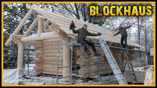 Das Blockhaus  Dachdecken mit Höhenangst  Guter Plan Part 5  Blockhütte Naturstammhaus logcabin [upl. by Fairlie]