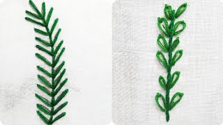 2 different types of leaf 🌿 embroidery  Embroidery Basics for Beginners leafembroidery [upl. by Let]