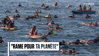 Avant le G7 les surfeurs se mobilisent pour les océans à Biarritz [upl. by Reaht]