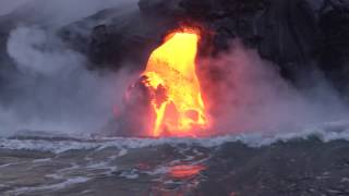 Hawaii Lava flow and ocean entry [upl. by Ezar164]