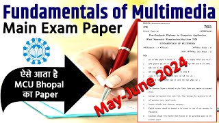 PGDCA Main Exam Paper Fundamentals of Multimedia MayJune 2024 [upl. by Halli]