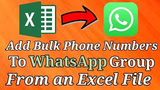 How to Add Bulk Phone Numbers to WhatsApp Group From an Excel File  Excel to WhatsApp Group [upl. by Rheingold589]