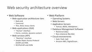 63 Web security architecture overview pt2 [upl. by Utimer797]