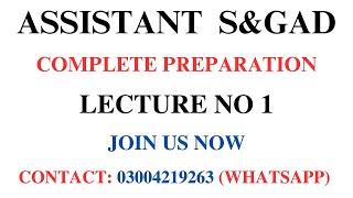 Assistant SampGAD Preparation  PPSC Preparation  Lecture no 1  Complete Details  Googles Lyceum [upl. by Chladek]